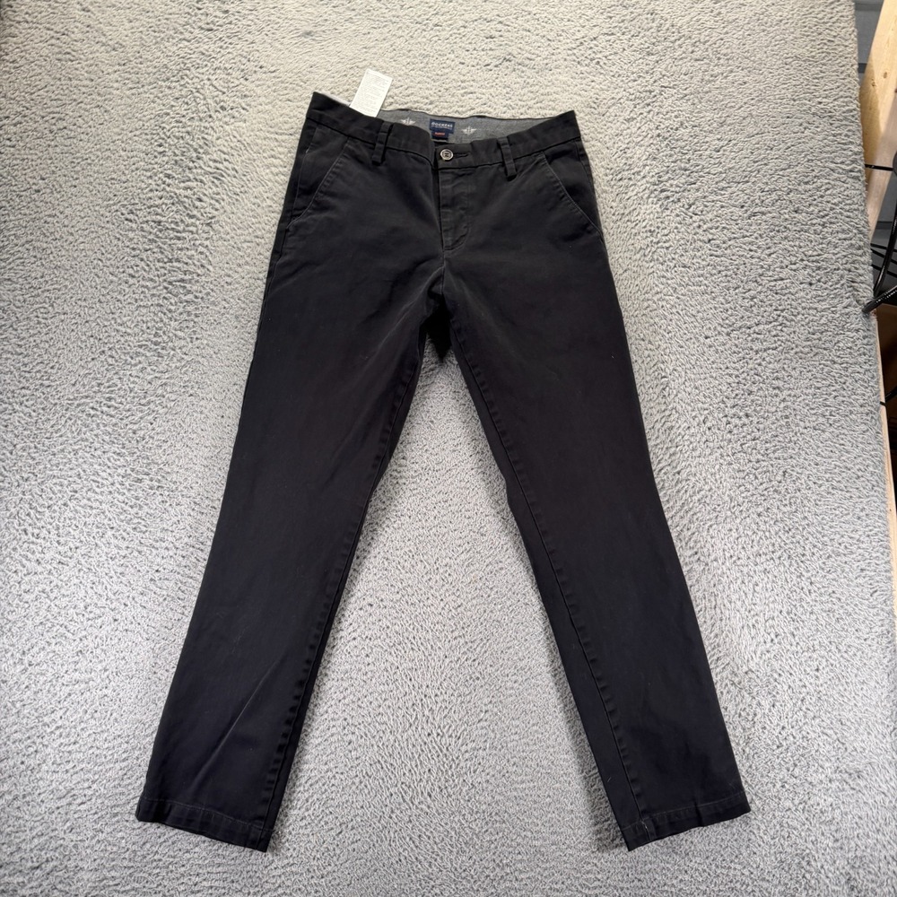 Dockers Pant Mens 31x30 Black Cotton Khakis Straight Leg Slim Workwear Stretch
